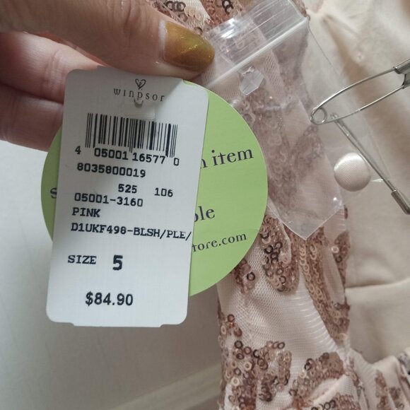 Champagne Pink Sequined Formal Dress NWT - Picture 5 of 6